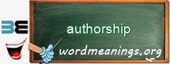 WordMeaning blackboard for authorship